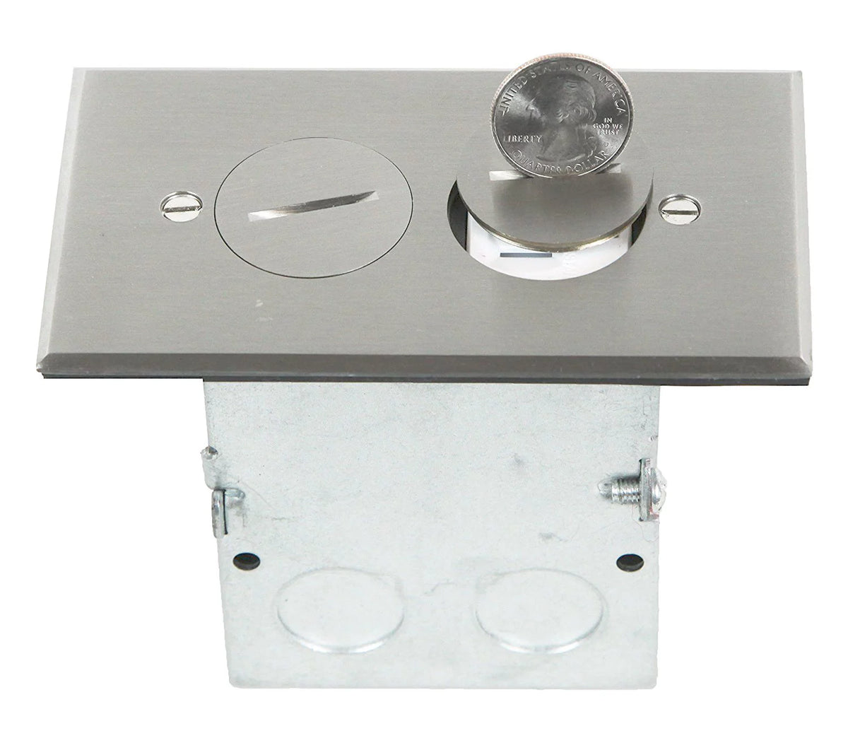 1 Gang 20A Tamper Weather Resistant Floor Box Electrical Outlet Kit C8771
