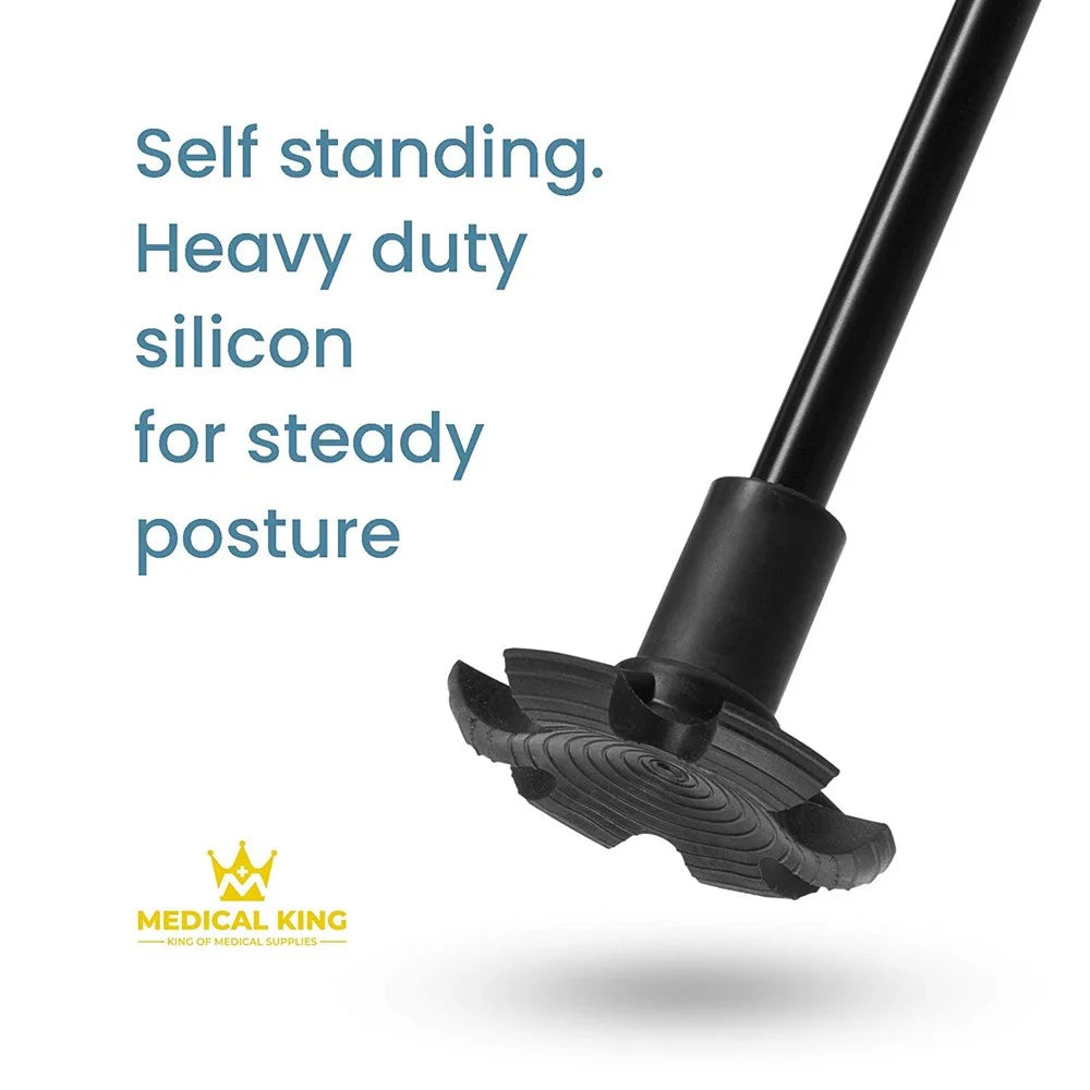 10 Adjustable Heights Self Standing Folding Walking Cane P294