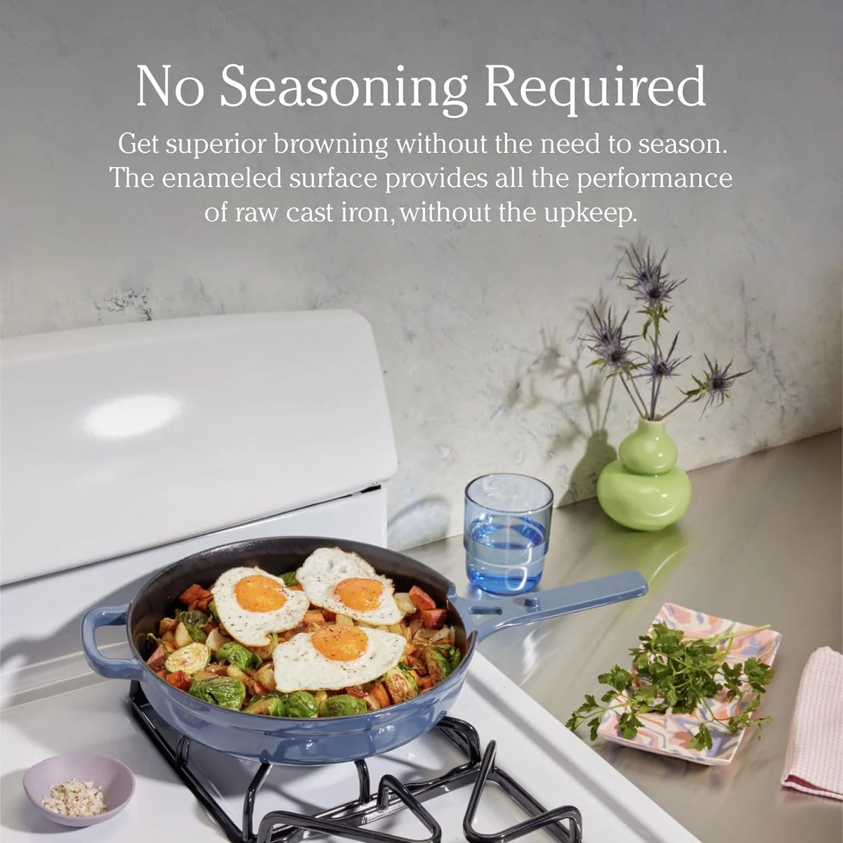 10-Inch 8-In-1 Enameled Cast Iron Cookware Set C368