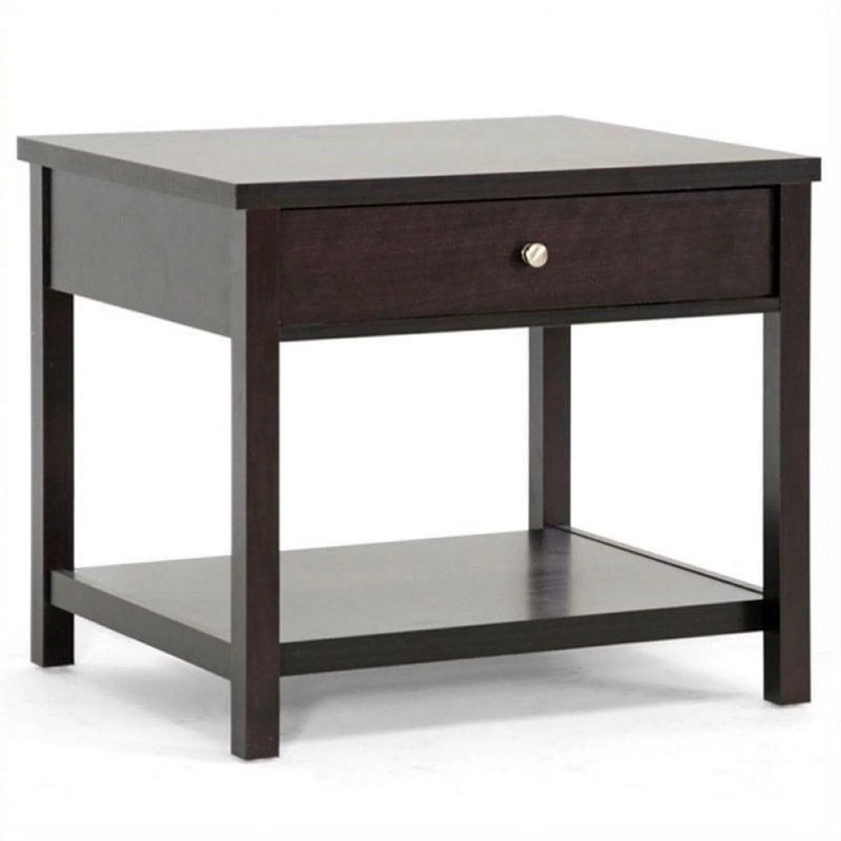 1 Drawer Wood End Table with Bottom Shelf Y283
