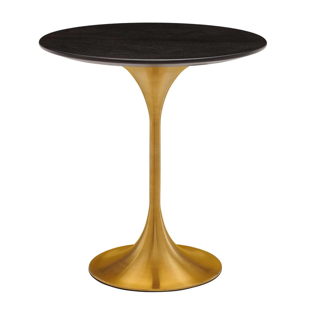 Round Wood Stainless Steel Side Table Y482