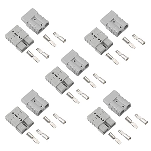 10 Pcs 6-8 Gauge 50 Amp Battery Quick Connect Disconnect Jumper Cable Plug Connector Kit Grey D265499