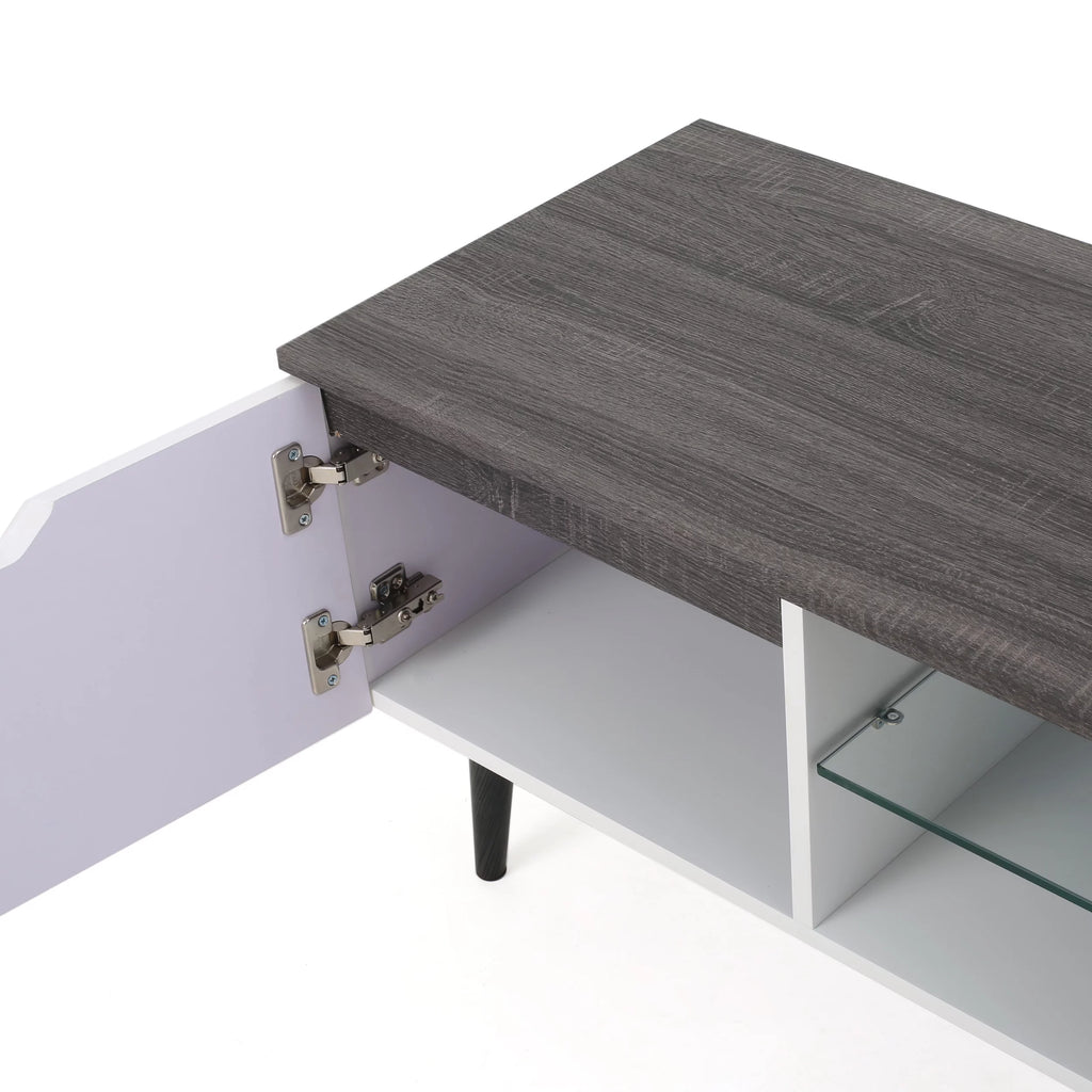 Two-Toned TV Stand with Glass Shelf Z142888