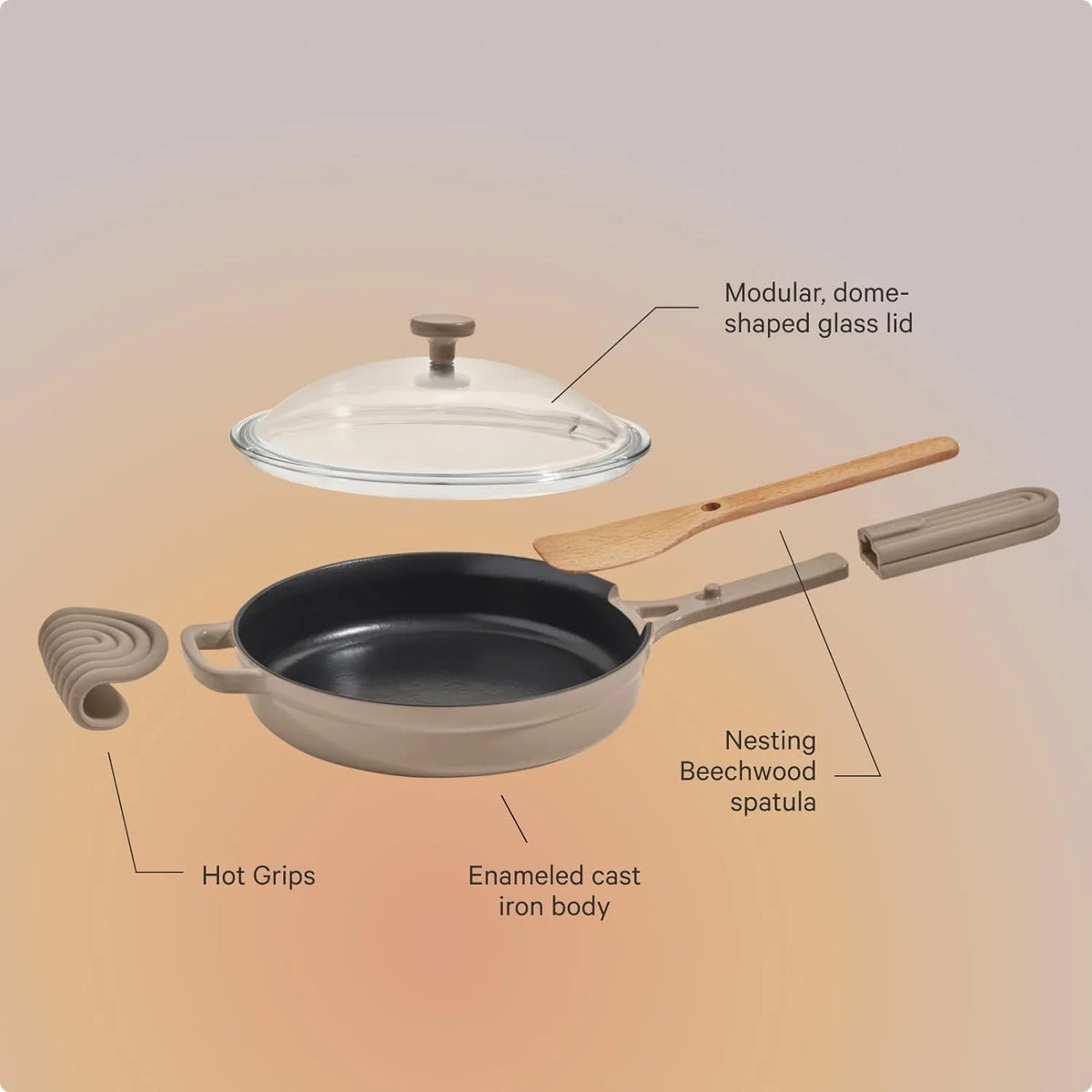 10-Inch 8-In-1 Enameled Cast Iron Cookware Set C368